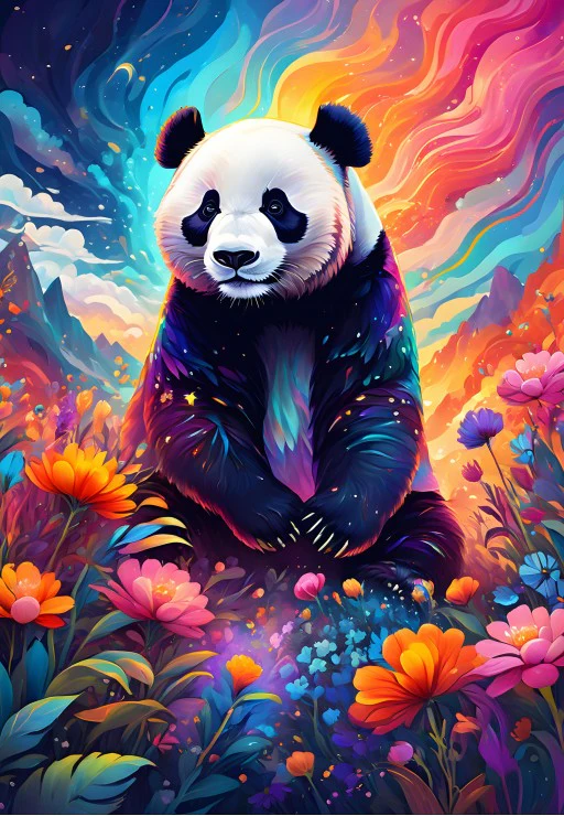 Alipson Puzzle 1000 Palan Palapeli Colorful Panda - Image 2