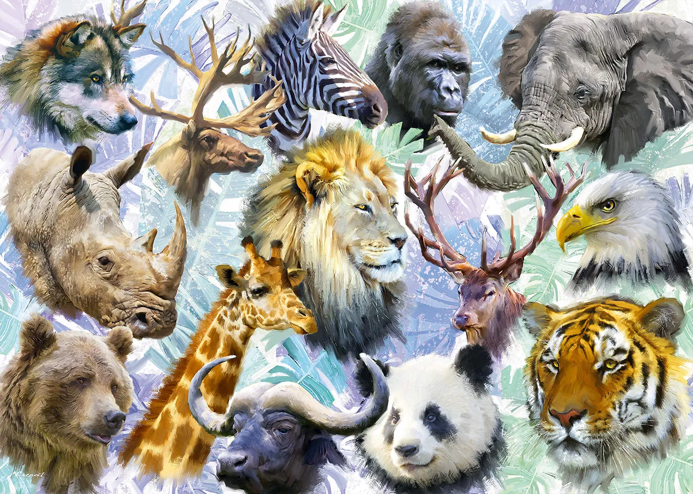 Alipson Puzzle 500 Palan Palapeli Animal Heads - Image 2