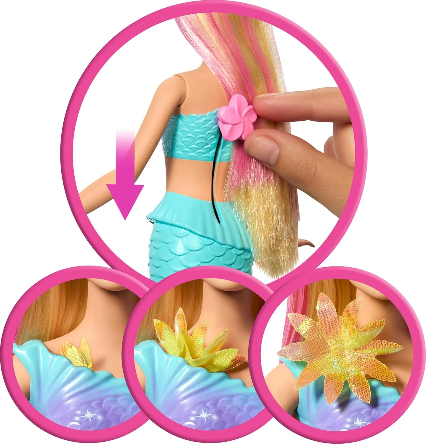 Barbie Blooming Mermaid Merenneito Nukke Lila - Image 3