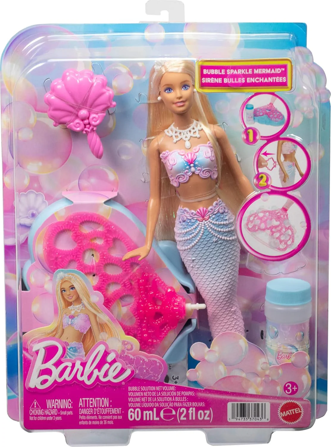 Barbie Bubble Sparkle Merenneito Nukke Leikkisetti - Image 6