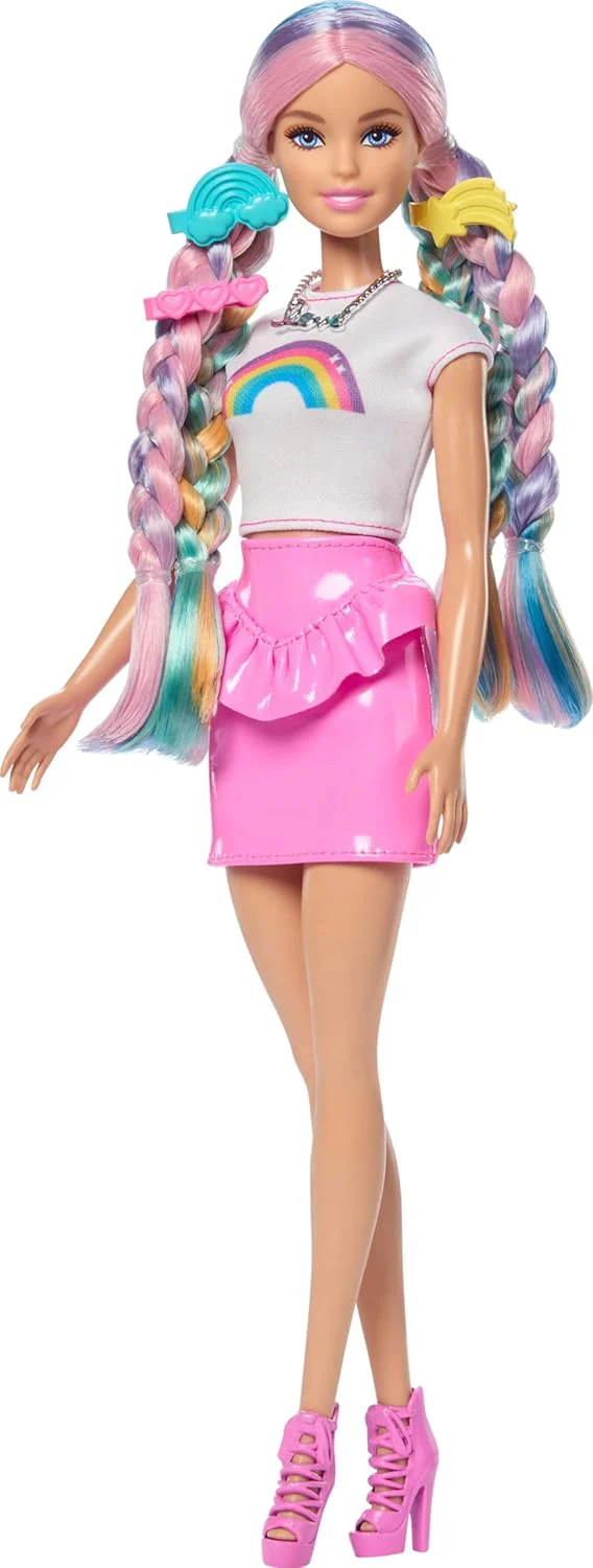 Barbie Rainbow Sparkle Hair Nukke - Image 3
