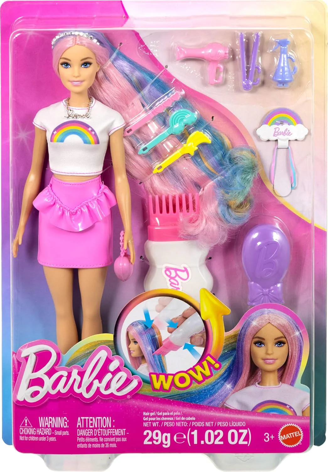 Barbie Rainbow Sparkle Hair Nukke - Image 6
