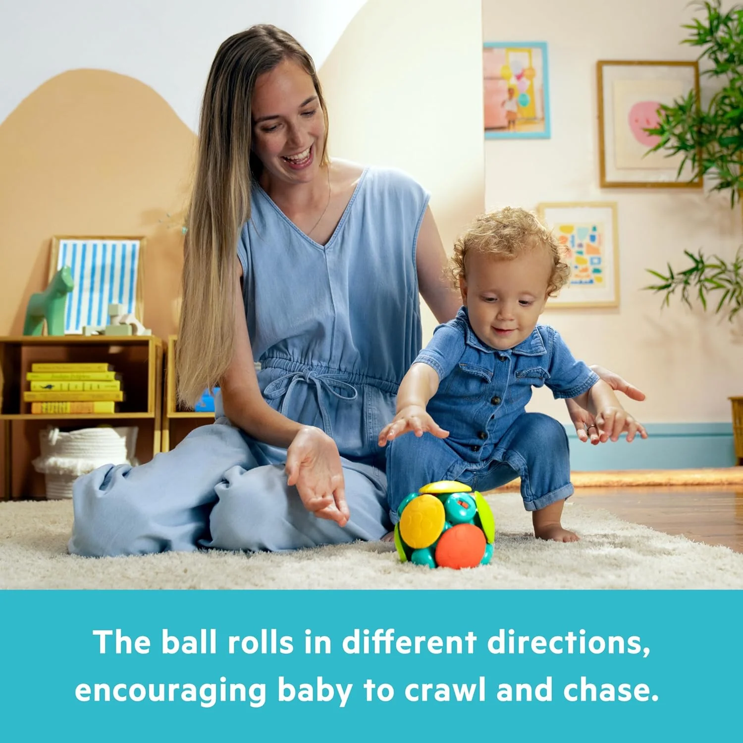 Bright Starts Wobble Bobble Crawl and Chase Ball Liikkuva Pallo - Image 2