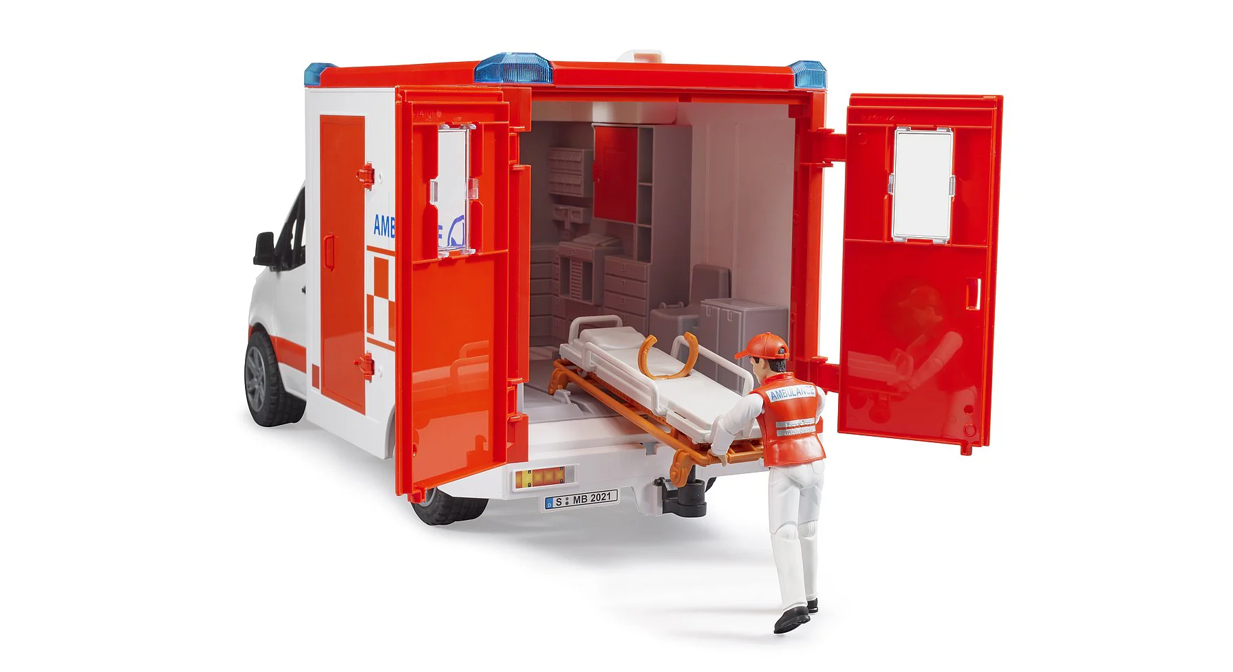 Bruder 02676 MB Ambulanssi + Kuljettaja 1:16 - Image 4