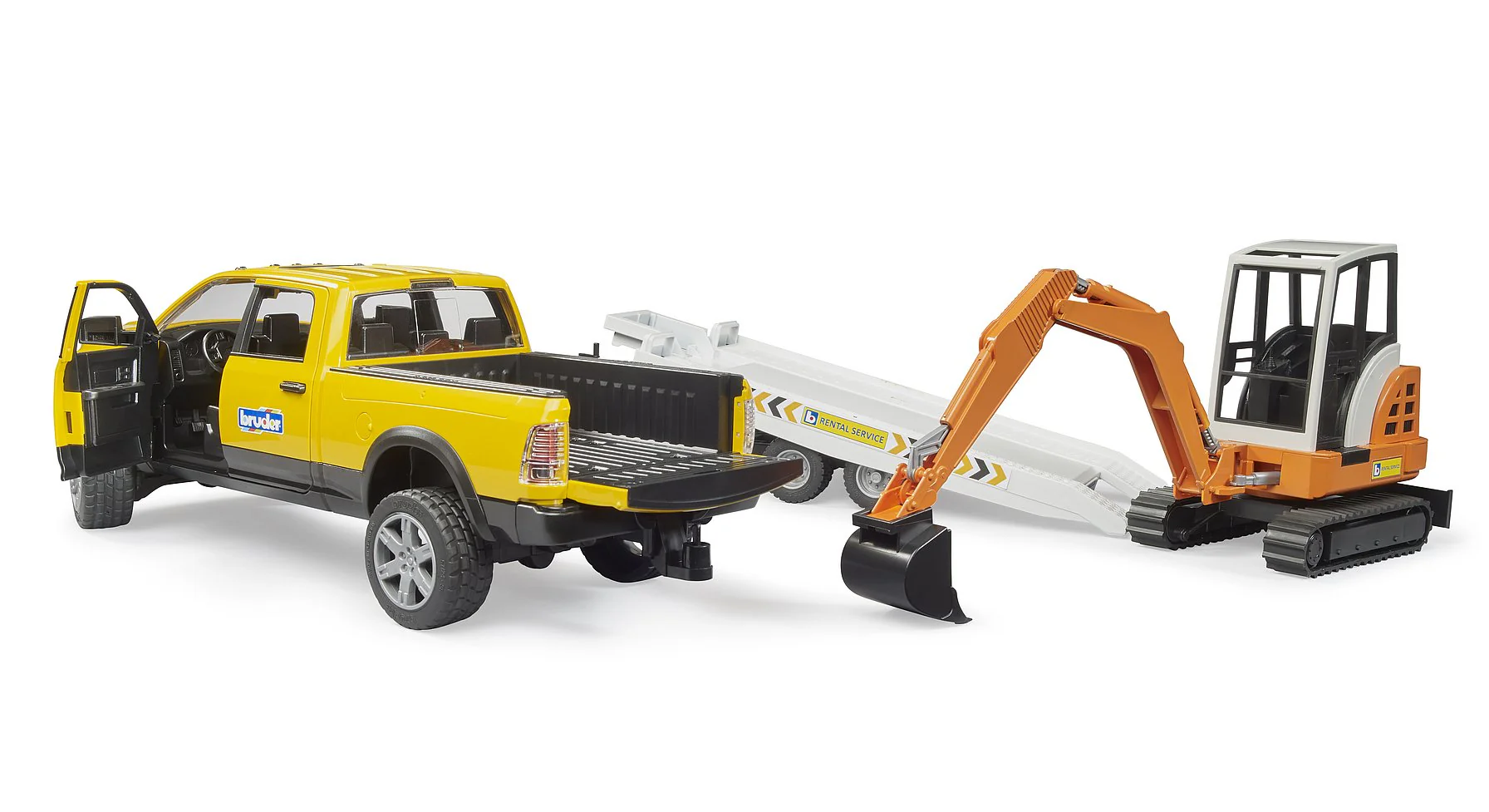 Bruder 2546 RAM 2500 Lava-Auto, Lavetti sekä Kaivuri - Image 2