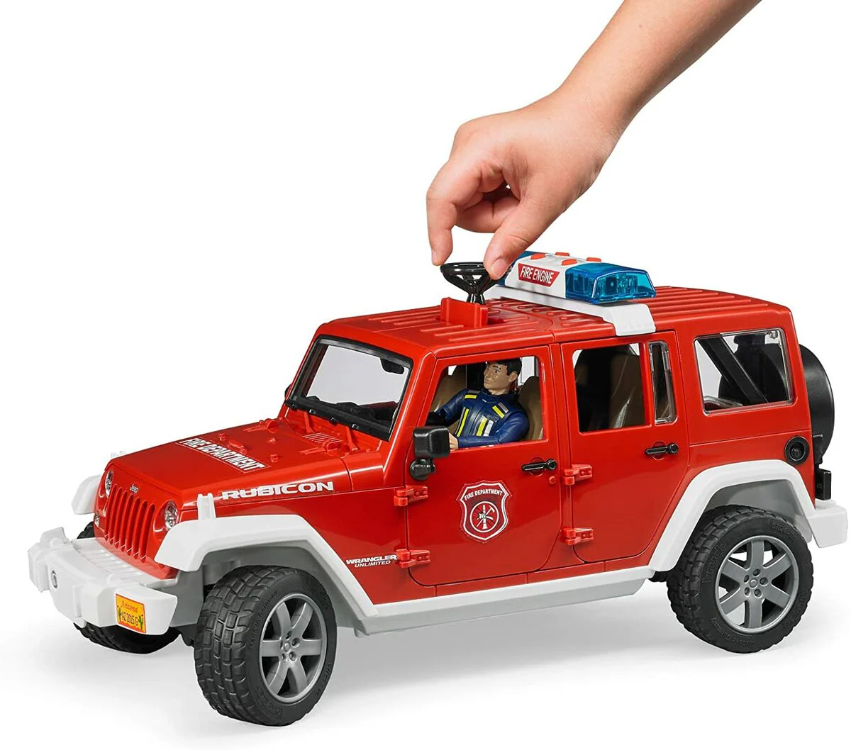 Bruder Jeep Wrangler Paloauto Äänillä ja Valolla sekä Hahmolla 1:16 - Image 4