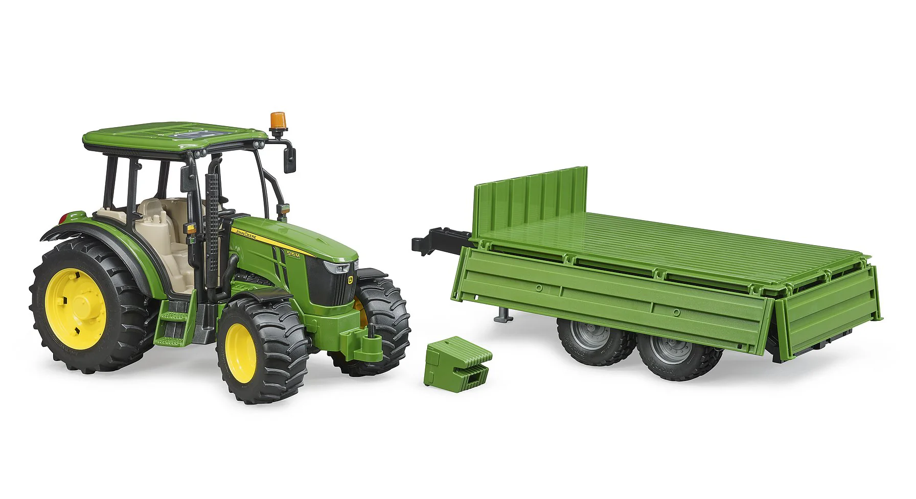 Bruder John Deere 5115M Traktori ja Peräkärry 1:16 - Image 3