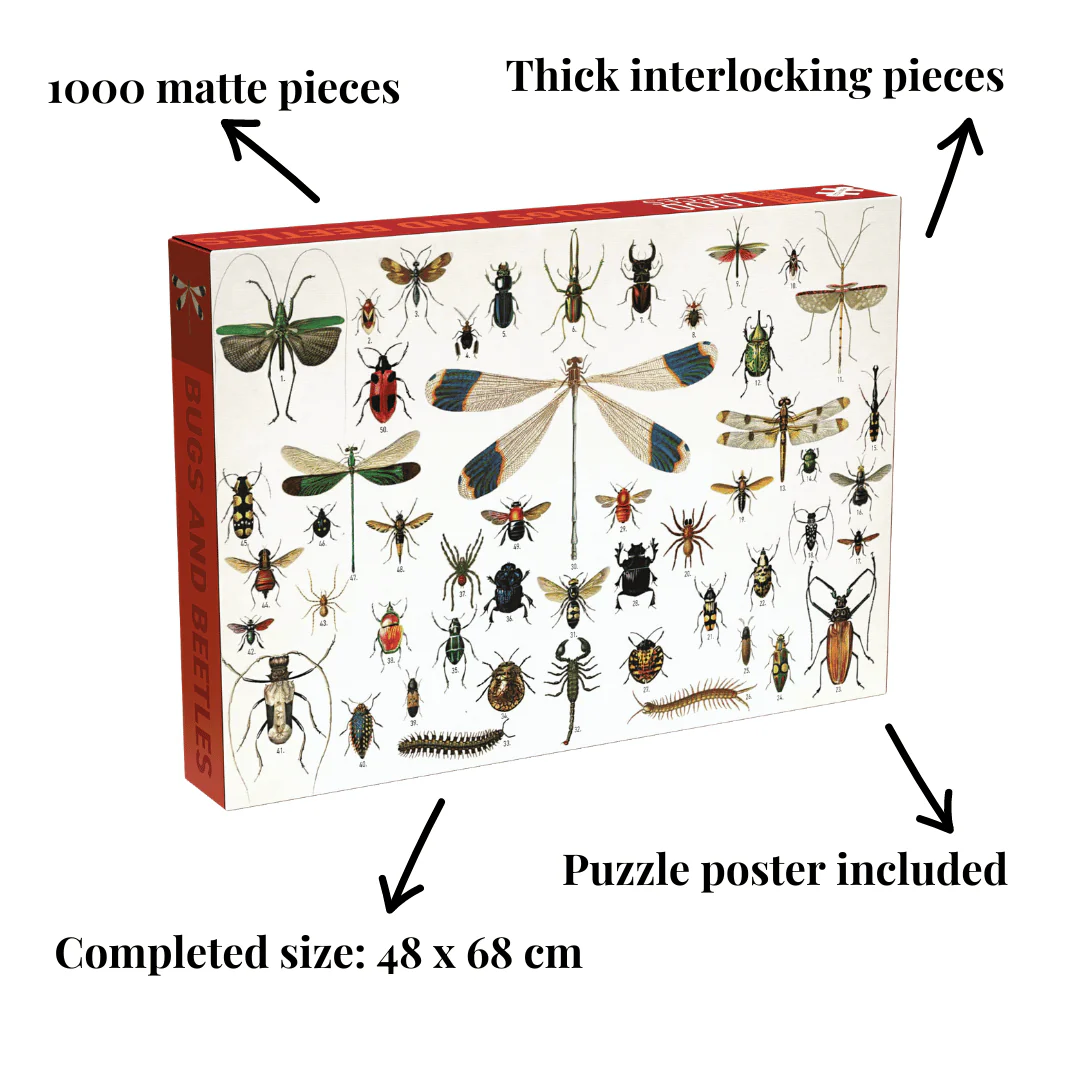 Penny Puzzle Bugs and Beetles Vintage 1000 Palan Palapeli - Image 2