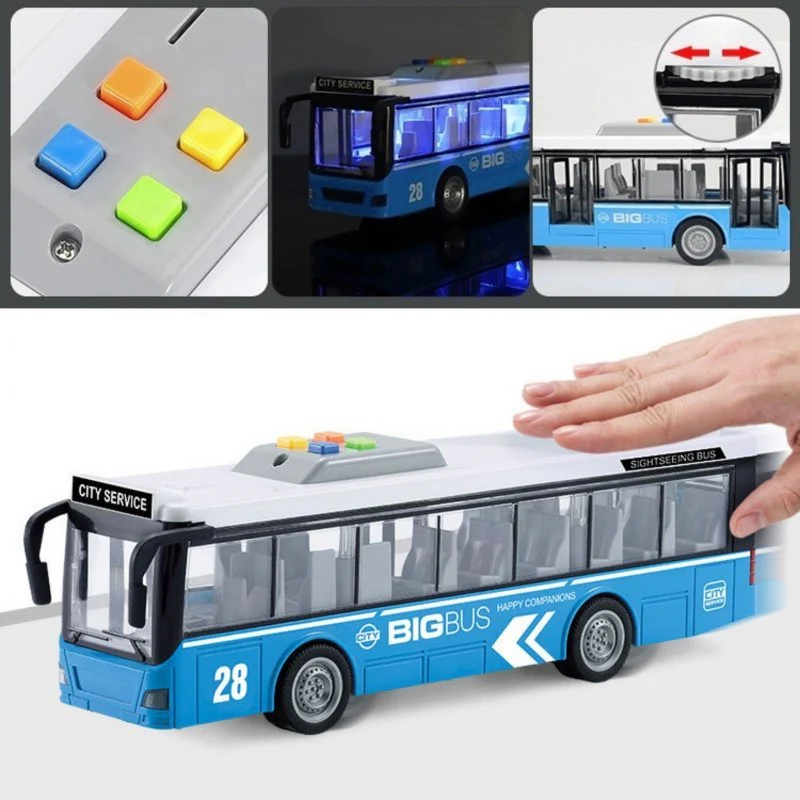City Service Kaupunkibussi Sininen Äänellä Ja Valolla 1:16 - Image 2