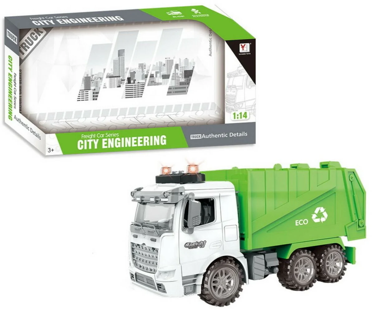 City Transport Roska-Auto Äänillä ja Valolla 30cm