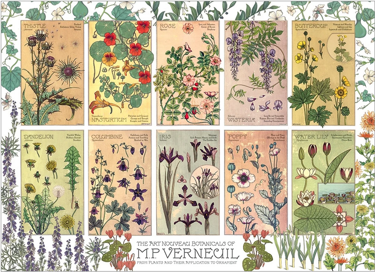 Cobble Hill 1000 Palan Palapeli Botanicals by Verneuil - Image 2