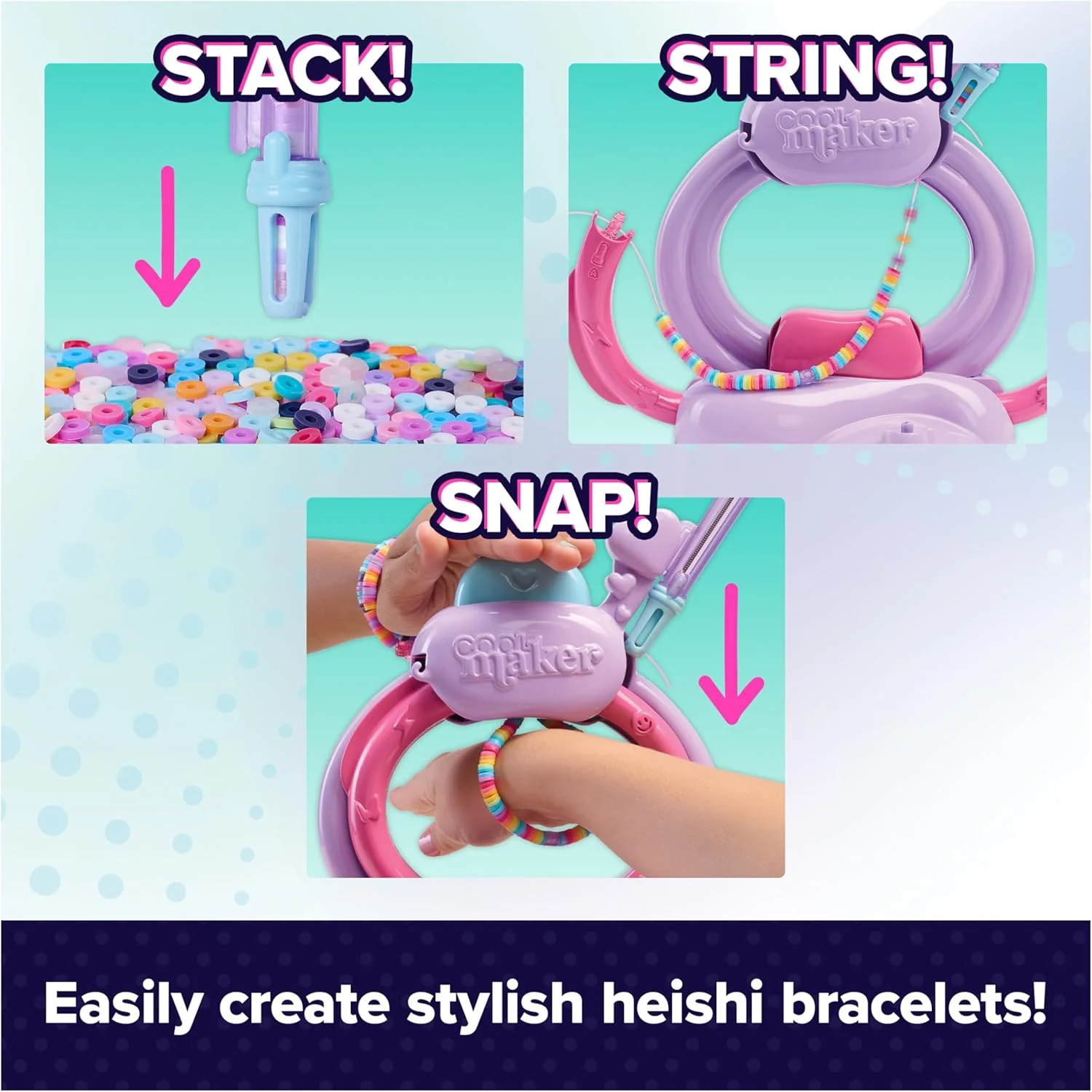 Cool Maker Stack'd Heishi Bracelet Studio Clay Beads Koruaskartelu - Image 5