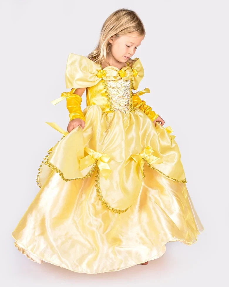 Den Goda Fen "Belle" Keltainen Prinsessamekko 2-4v 98-104cm