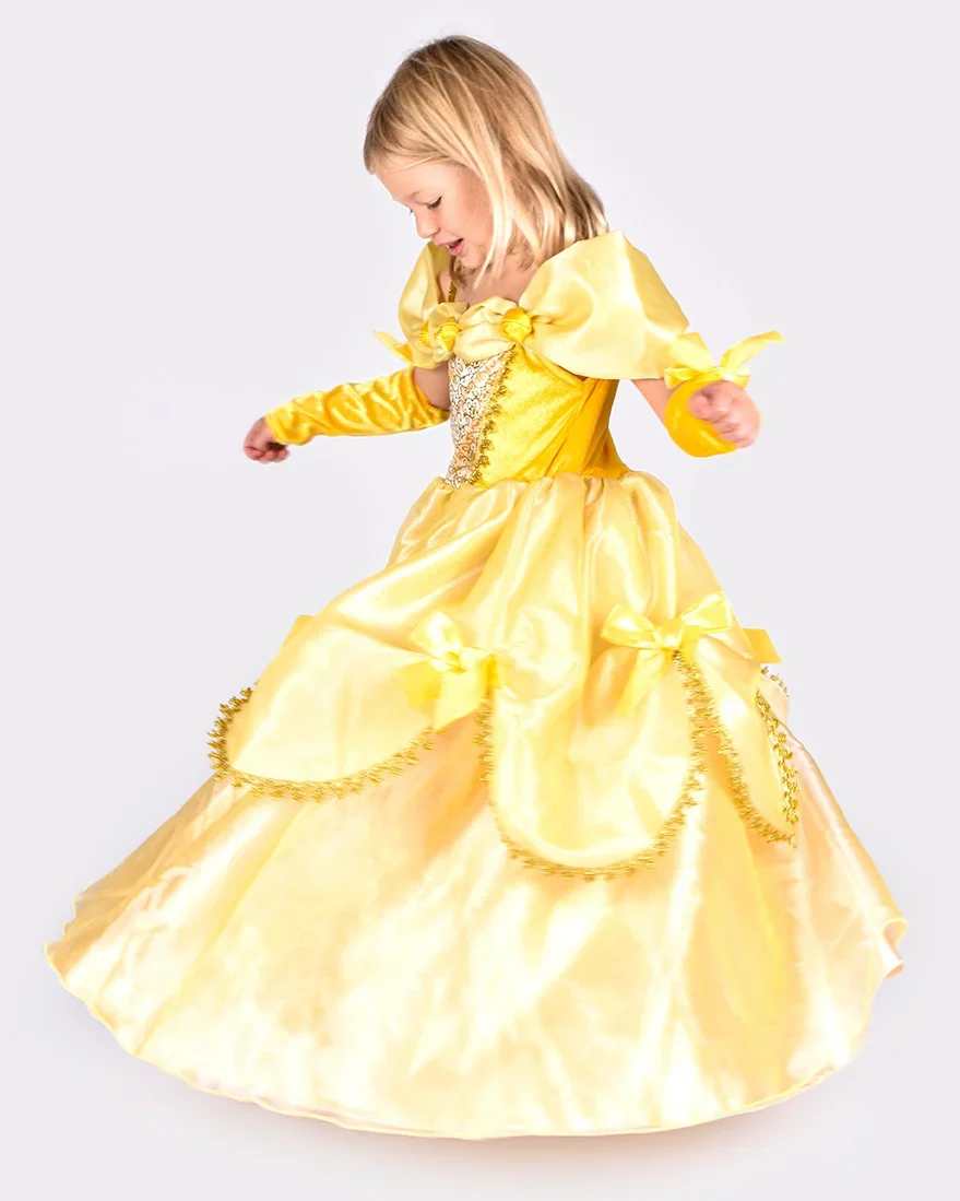 Den Goda Fen "Belle" Keltainen Prinsessamekko 2-4v 98-104cm - Image 3