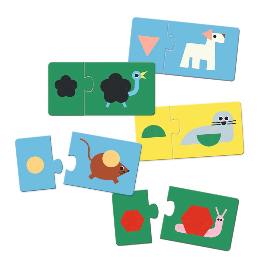 Djeco Puzzle Duo Muodot Ja Eläimet 12 Palapeliä - Image 2