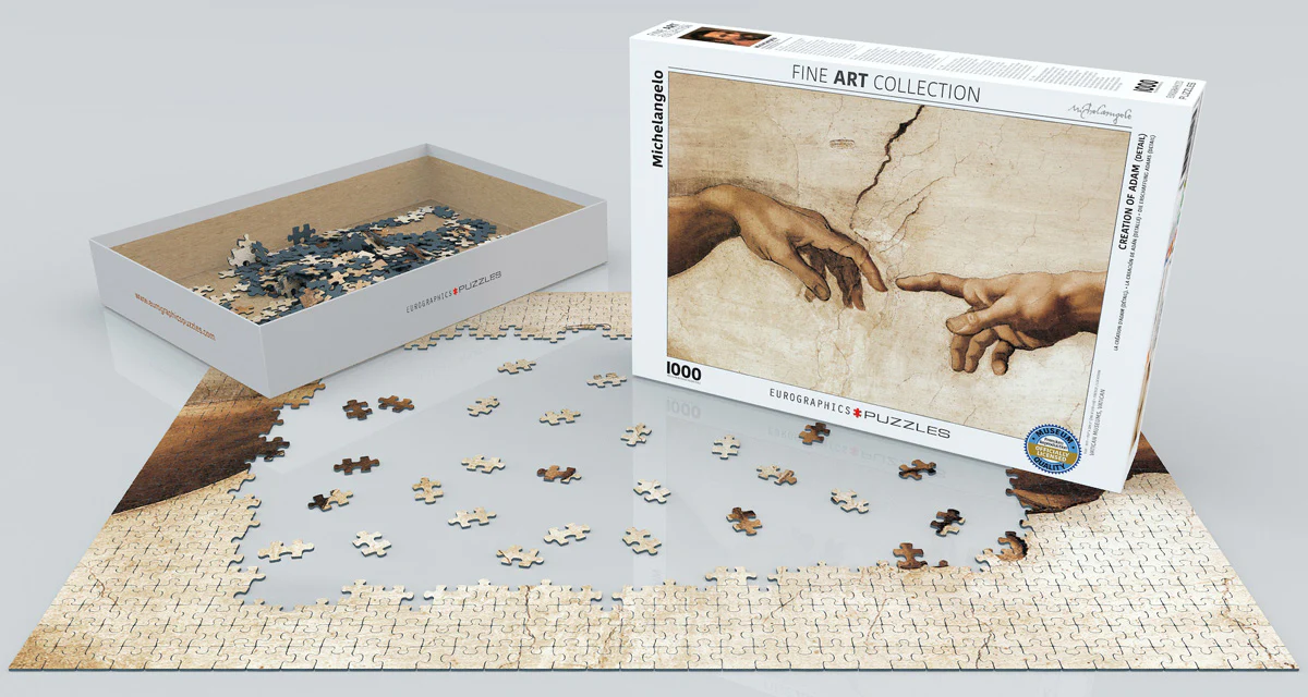 Eurographics 1000 Palan Palapeli Creation of Adam by Michelangelo - Image 2