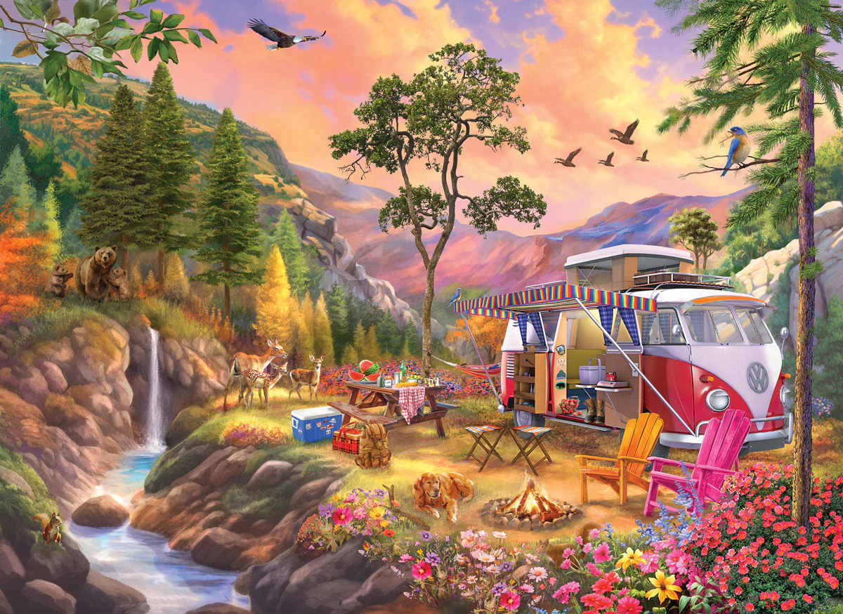 Eurographics 1000 Palan Palapeli WV Bus Camper's Paradise - Image 2