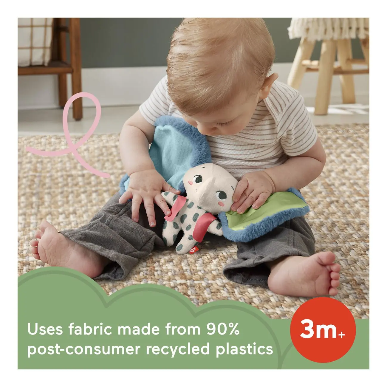 Fisher-Price Planet Friends All Ears Lovey Elefanttipehmo - Image 3