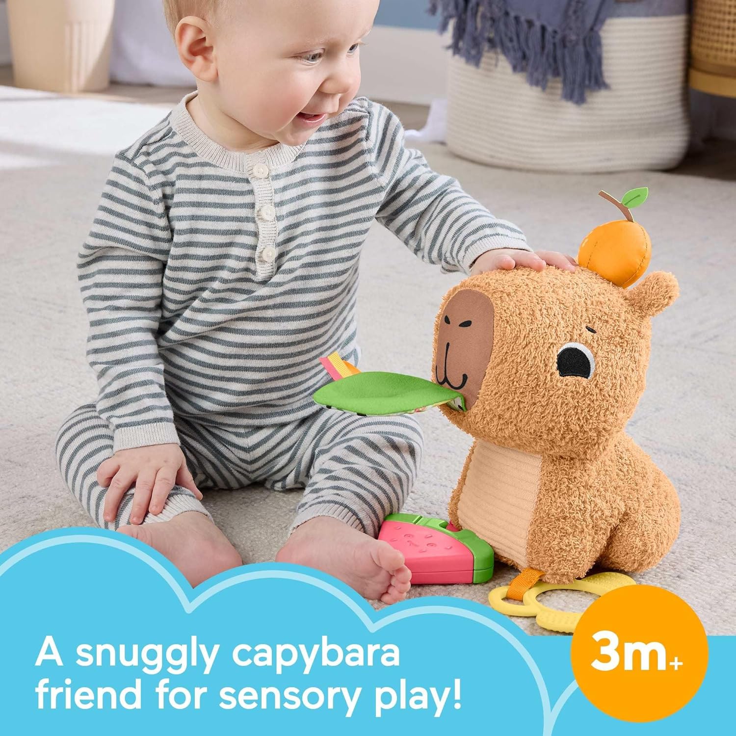 Fisher-Price Sensimals Snuggle Snacky Cabybara Aktiviteettipehmolelu - Image 2