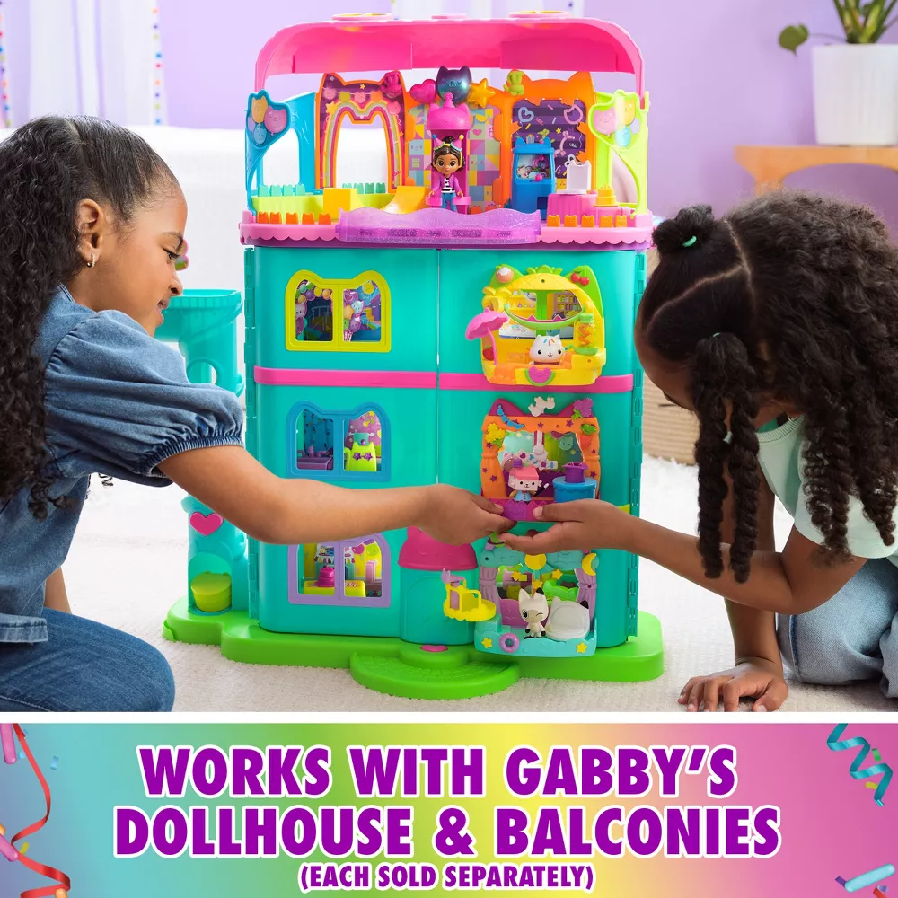 Gabby's Dollhouse/ Gabbyn Nukketalo Party Room/Rooftop Roller Party Leikkisetti - Image 2