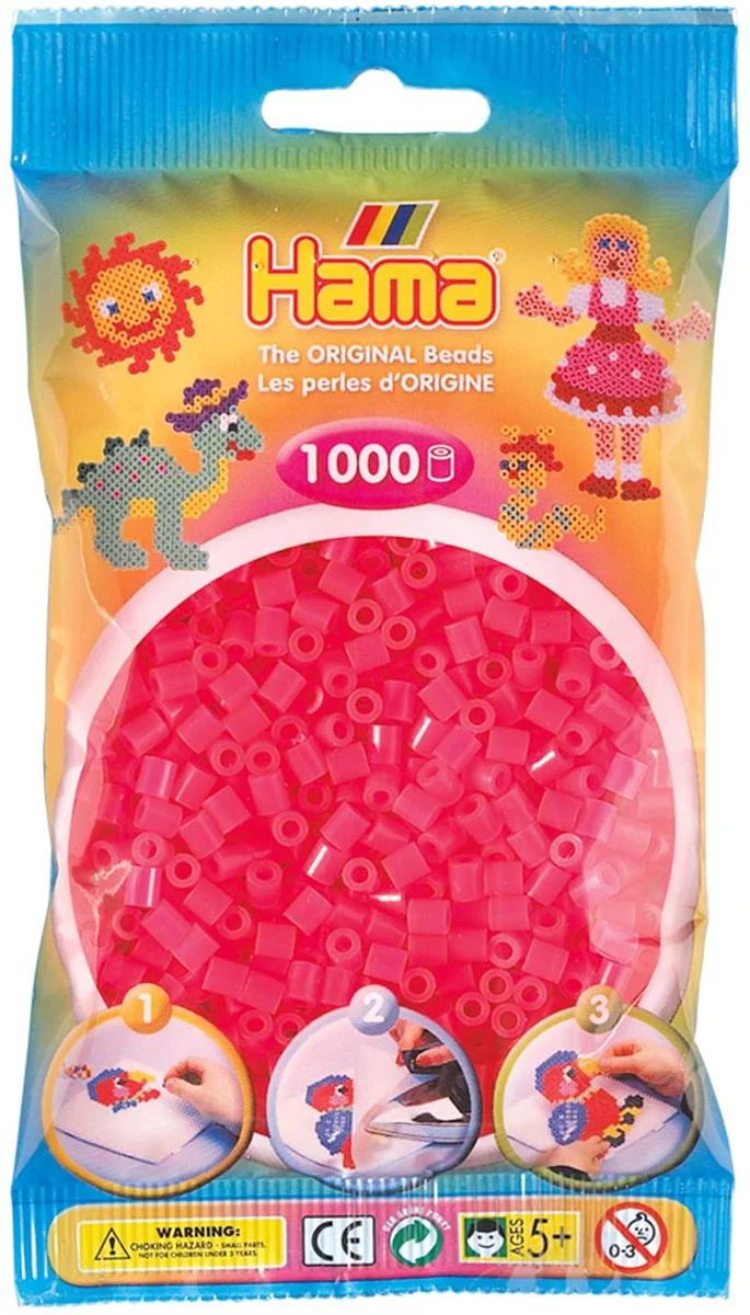 Hama Helmet Midi 1000 kpl Fuksia Neon 207-32