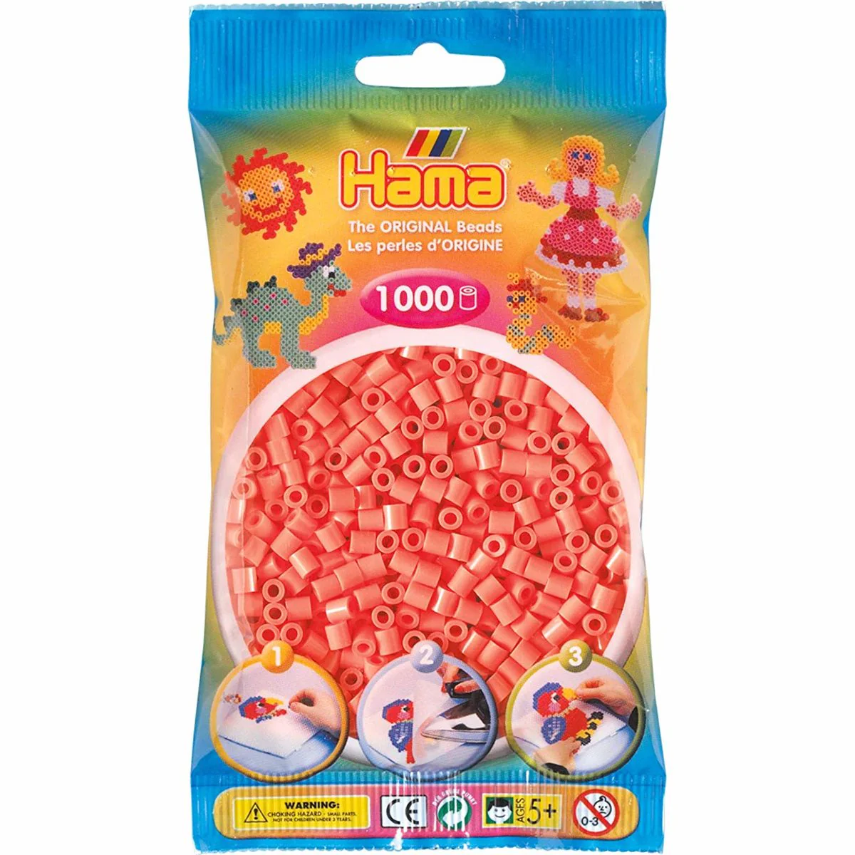 Hama Helmet Midi 1000 kpl Pastelli Punainen 207-44