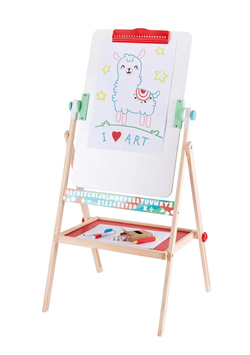Hape Käännettävä Lasten Piirustusteline Tarvikkeilla