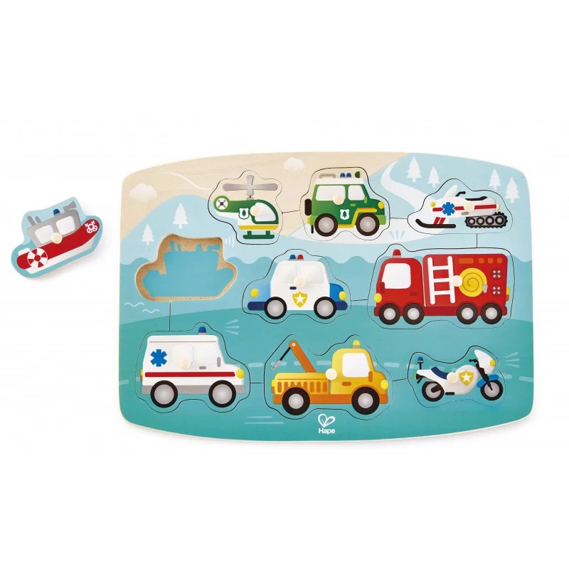 Hape Puinen Nuppipalapeli Hälytysajoneuvot