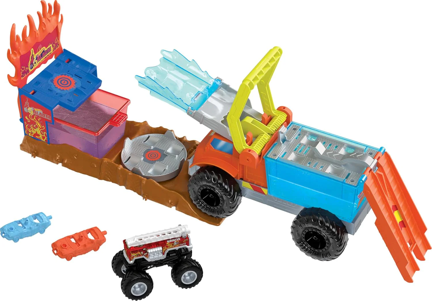Hot Wheels Monster Trucks Color Shifters Fire Crash Leikkisetti