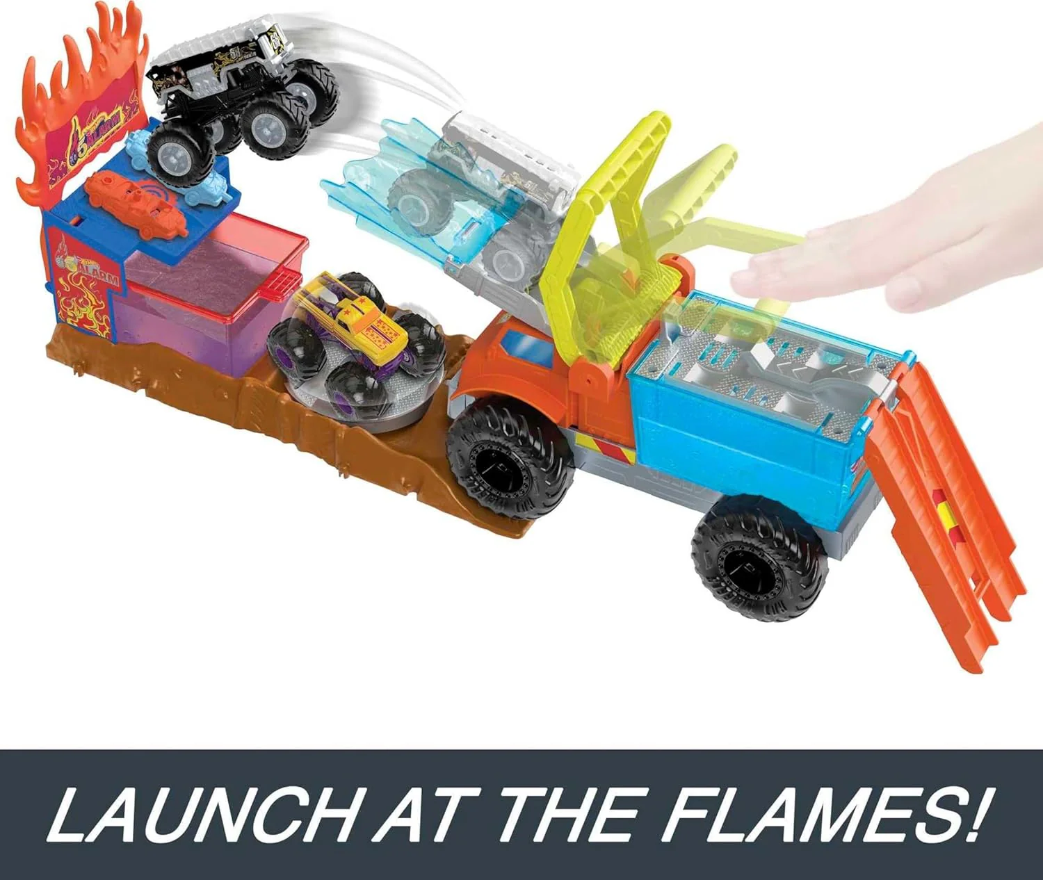 Hot Wheels Monster Trucks Color Shifters Fire Crash Leikkisetti - Image 4