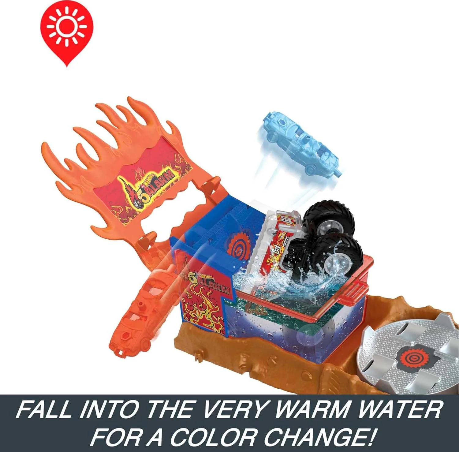 Hot Wheels Monster Trucks Color Shifters Fire Crash Leikkisetti - Image 6