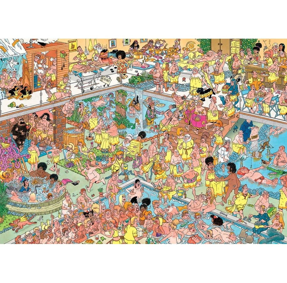 Jan van Haasteren Comic Puzzle Not so Wellness 1000 Palan Palapeli - Image 2
