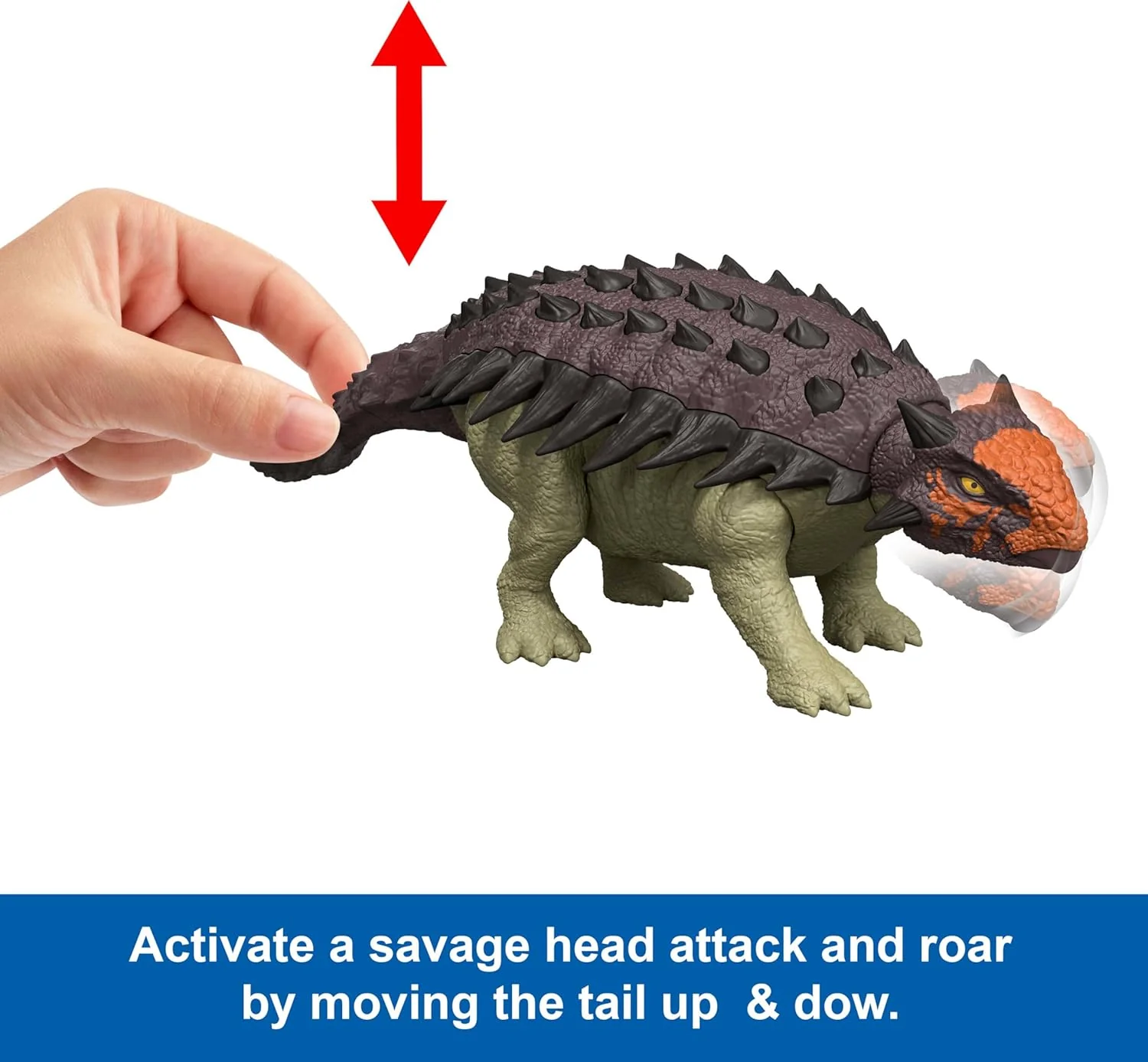 Jurassic World Wild Roar Ankylosaurus Dinosaurus Äänellä - Image 5