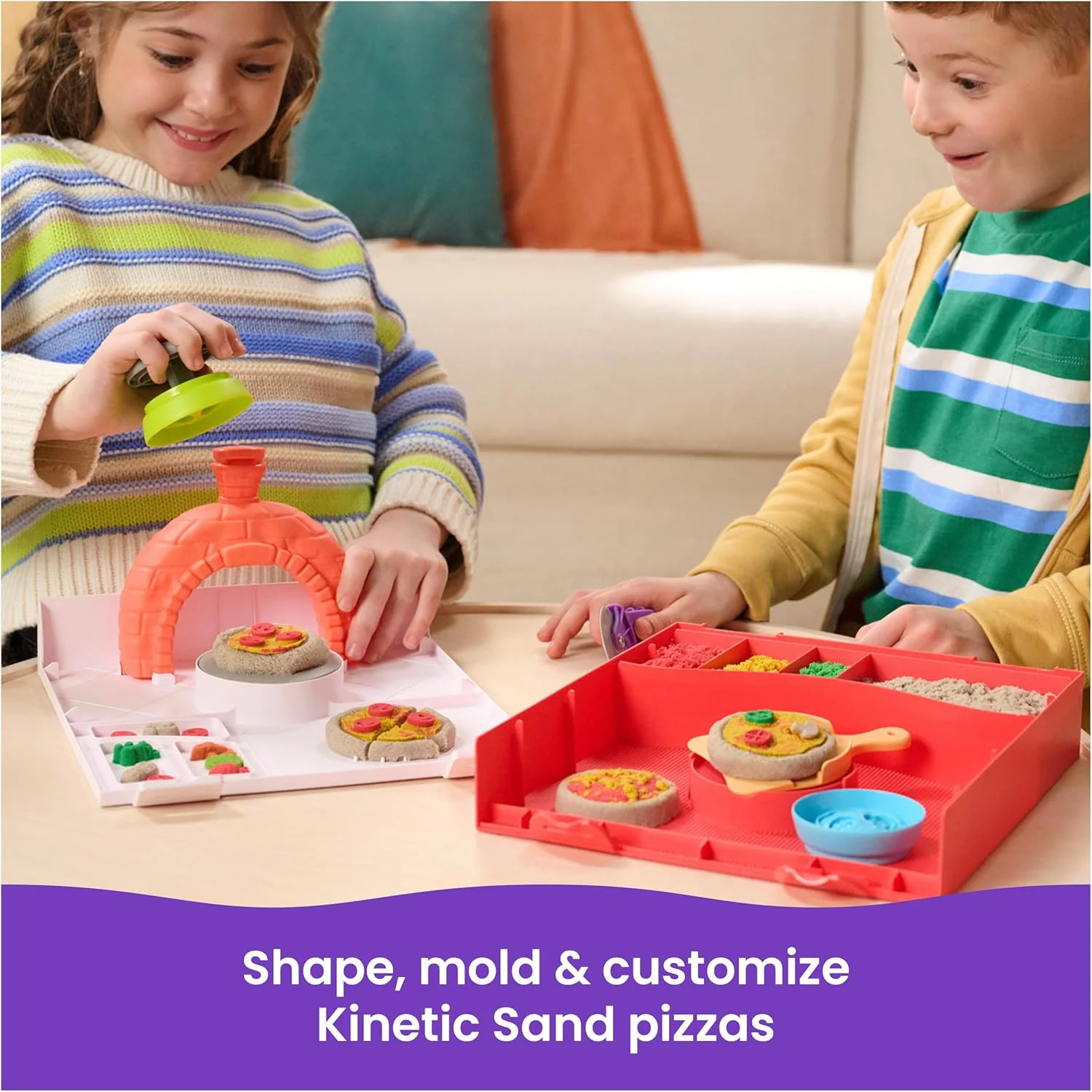 Kinetic Sand SquishPizza Taikahiekka Leikkisetti - Image 3