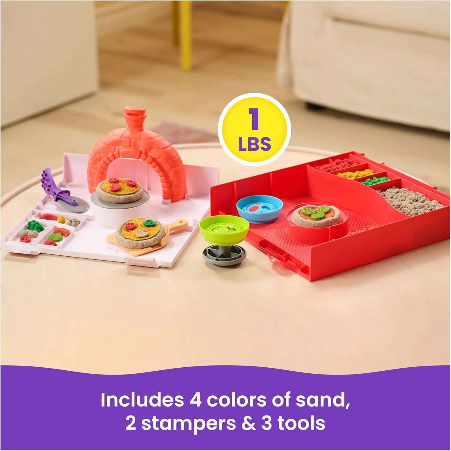 Kinetic Sand SquishPizza Taikahiekka Leikkisetti - Image 6