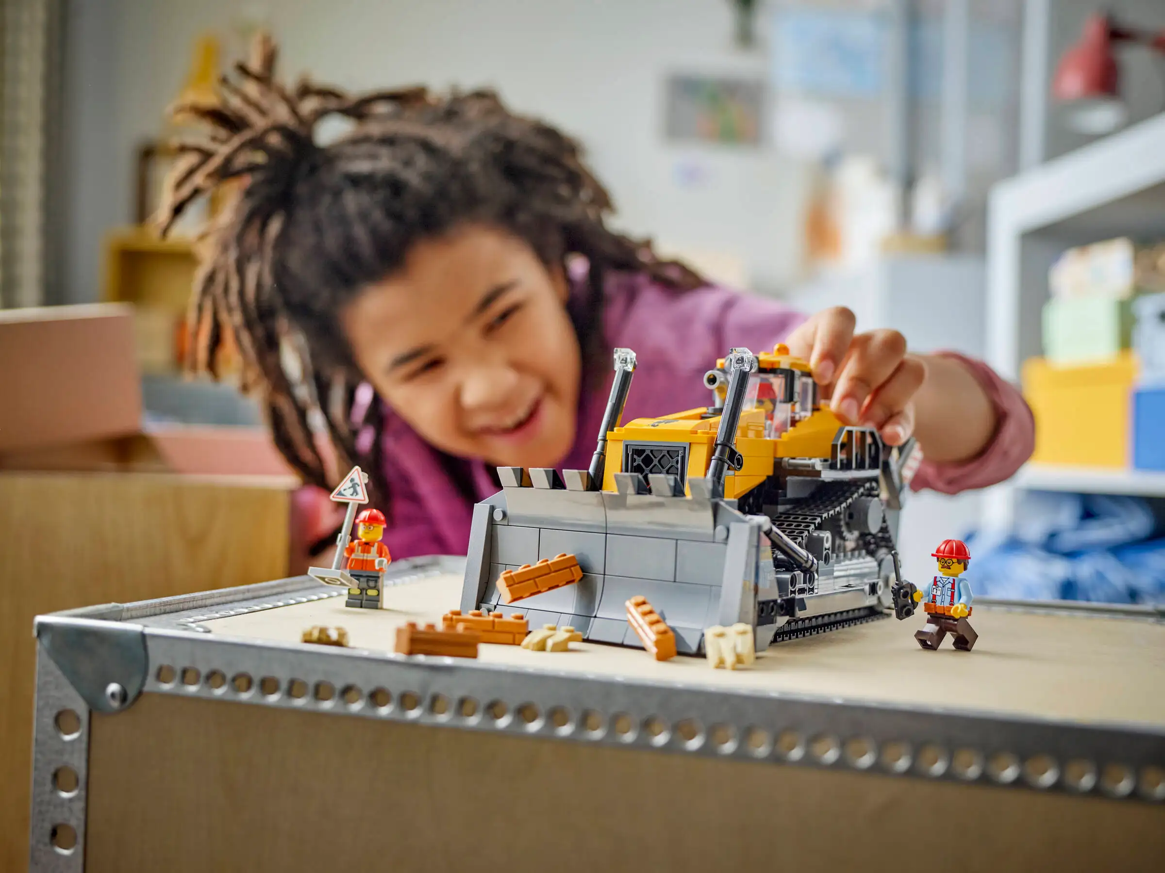 LEGO City 60466 Keltainen Puskutraktori - Image 3