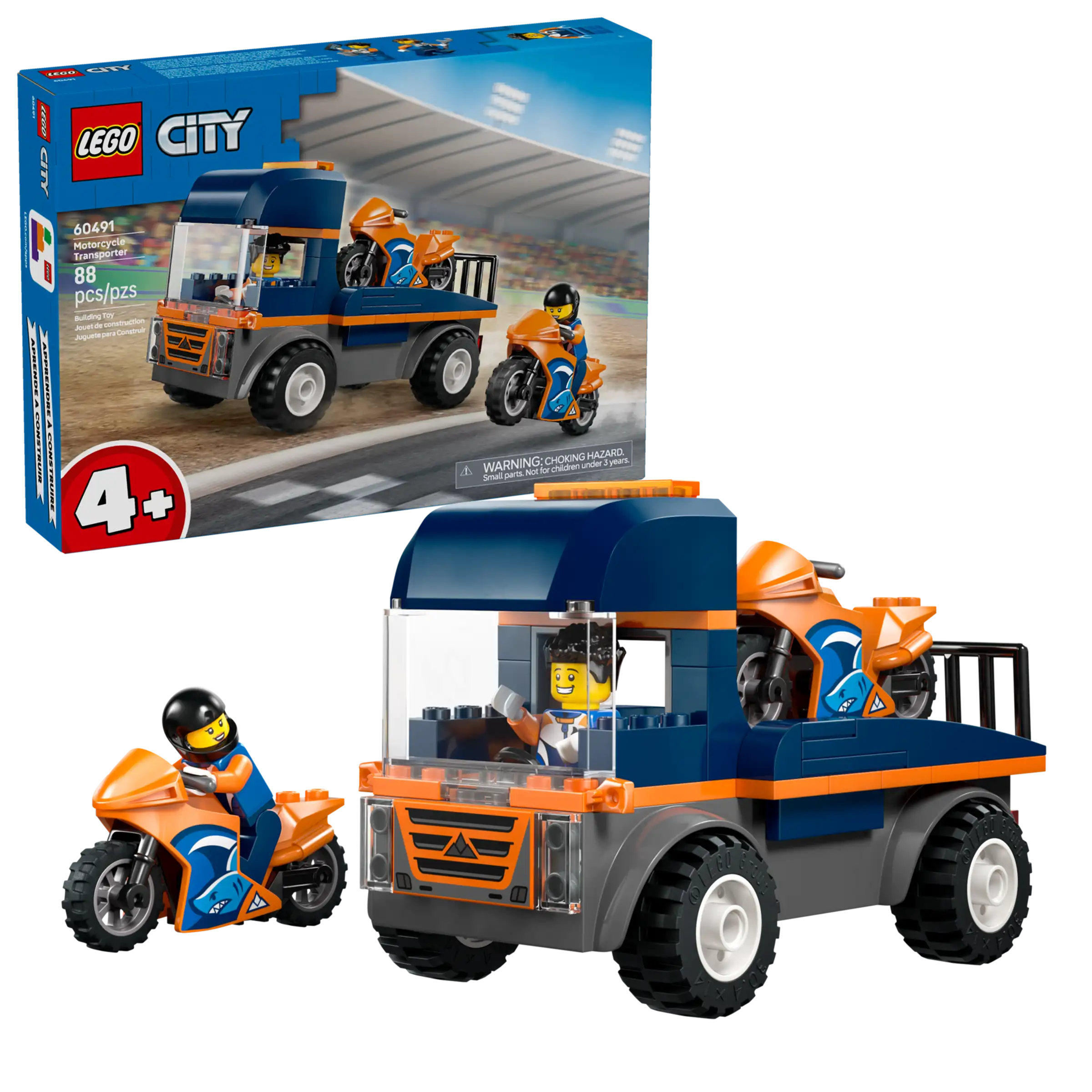 LEGO City 60491 Moottoripyörän Kuljetusauto