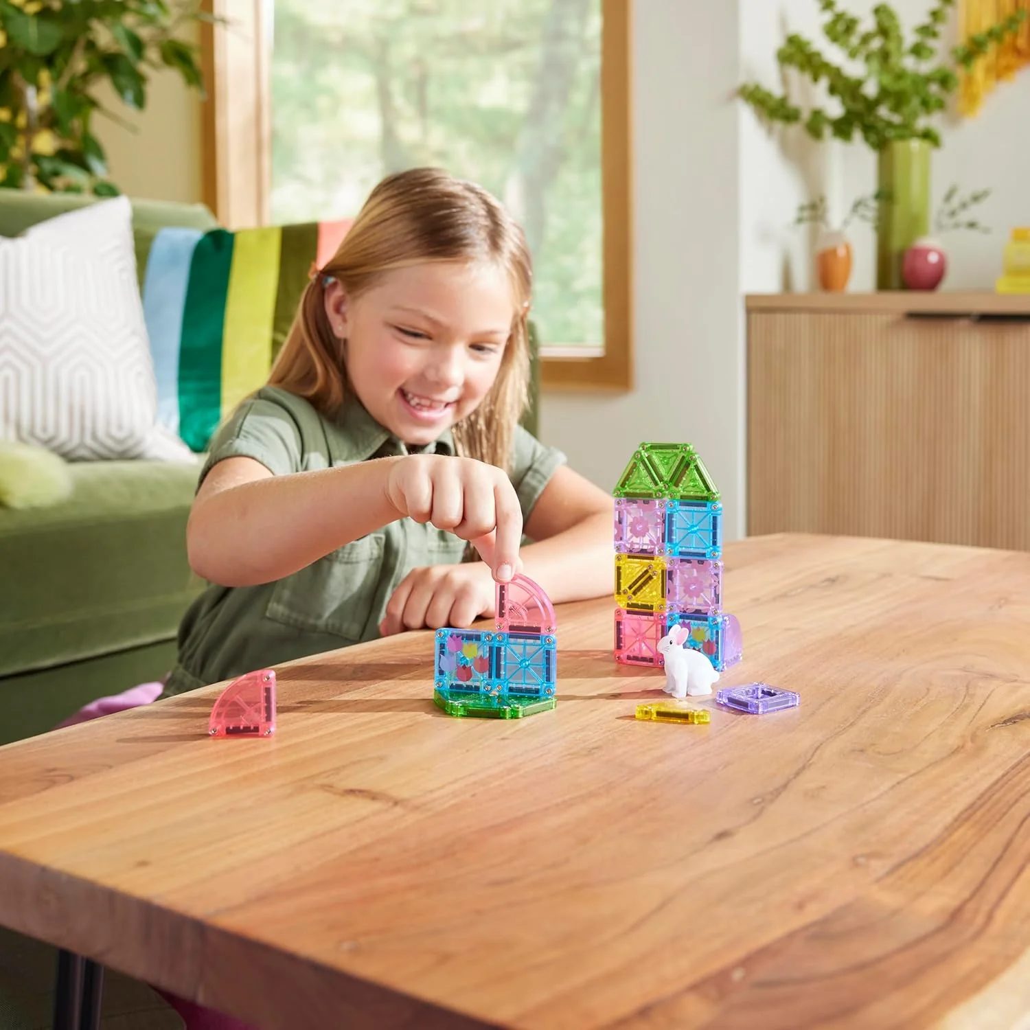 Magna-Tiles MicroMAGS Magneettirakennussarja Matkapakkaus Spring Garden 24 Osaa - Image 2