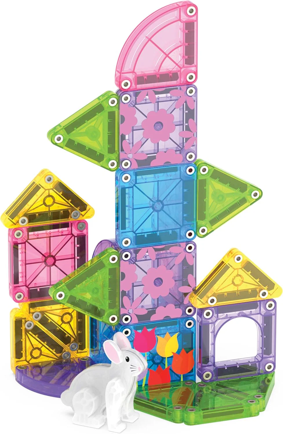 Magna-Tiles MicroMAGS Magneettirakennussarja Matkapakkaus Spring Garden 24 Osaa - Image 5