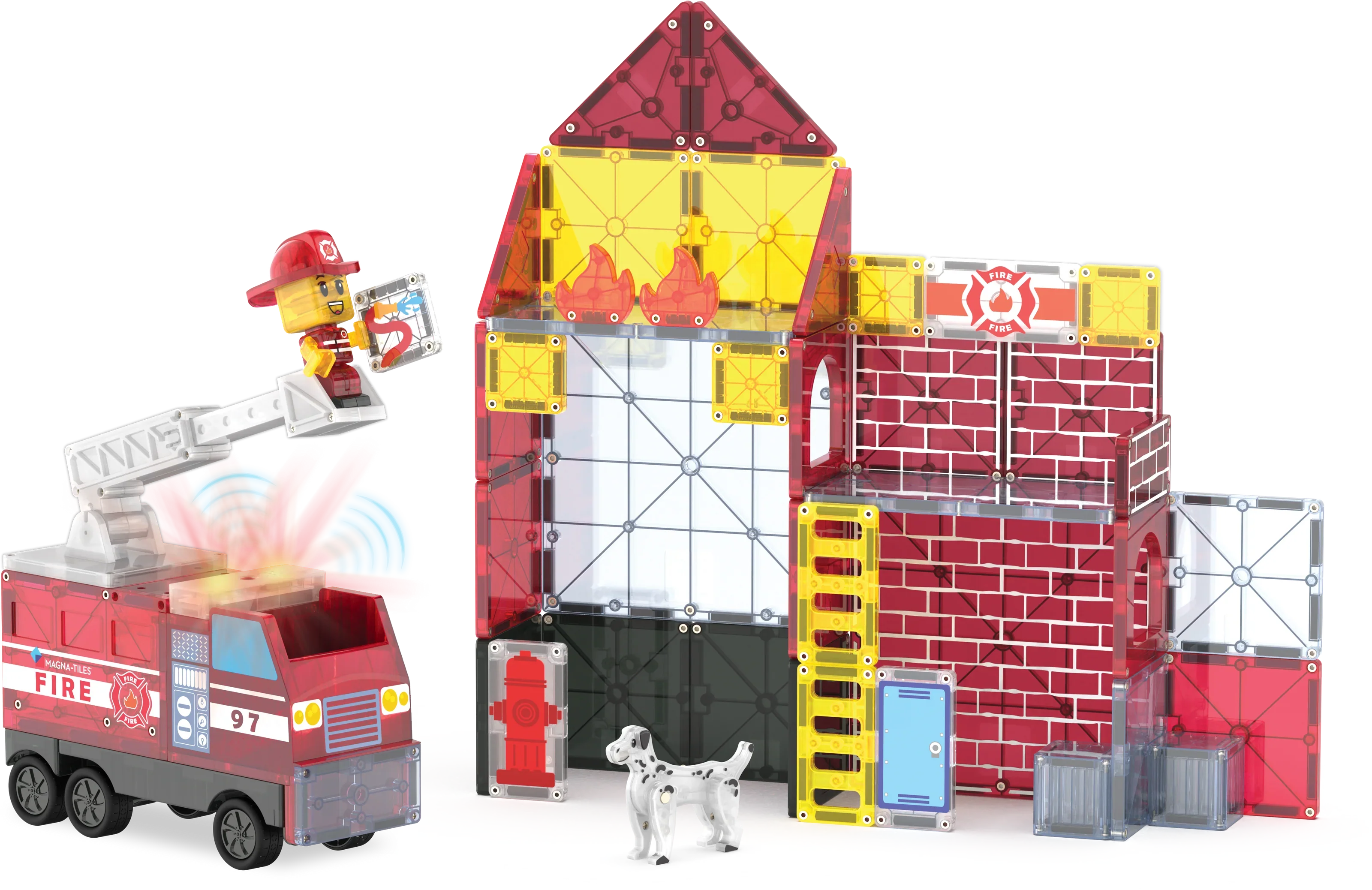 MAGNA-TILES Paloasema Valolla ja Äänellä Magneettinen Rakennussarja, 50 osaa - Image 3