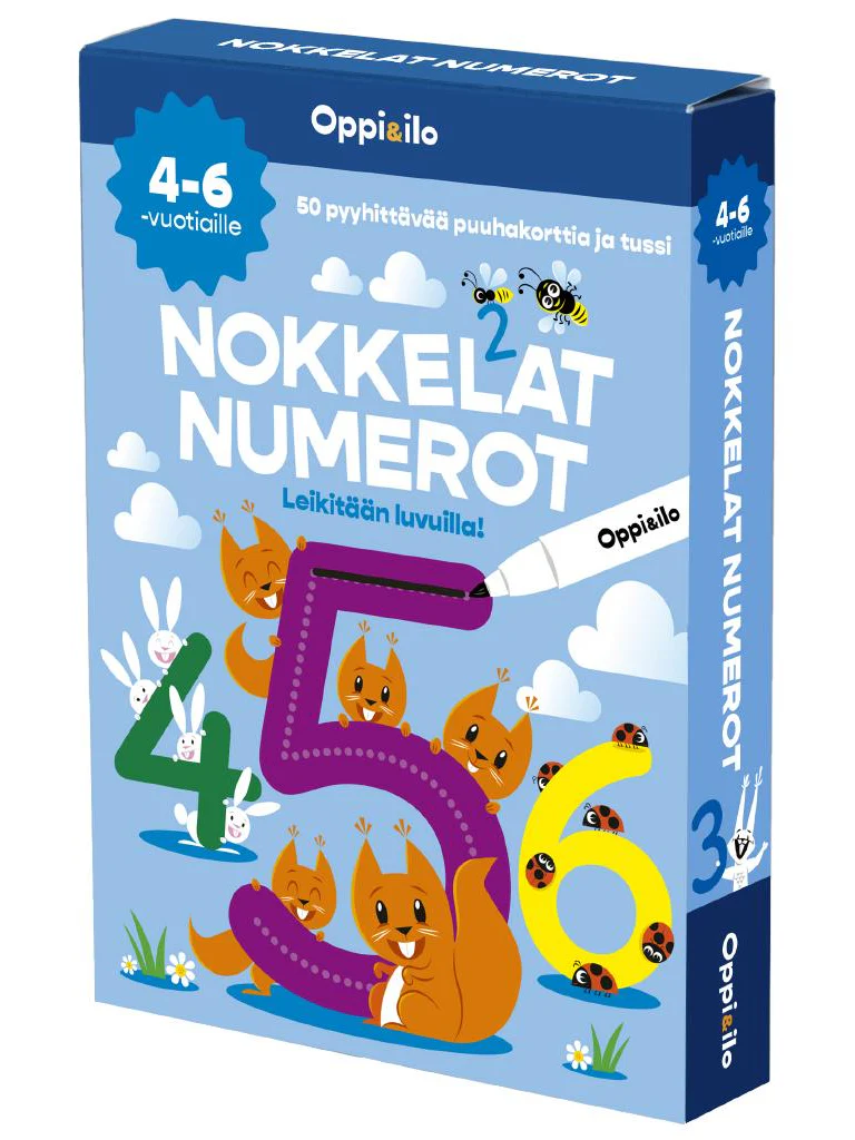 Oppi ja Ilo Nokkelat Numerot Puuhakortit