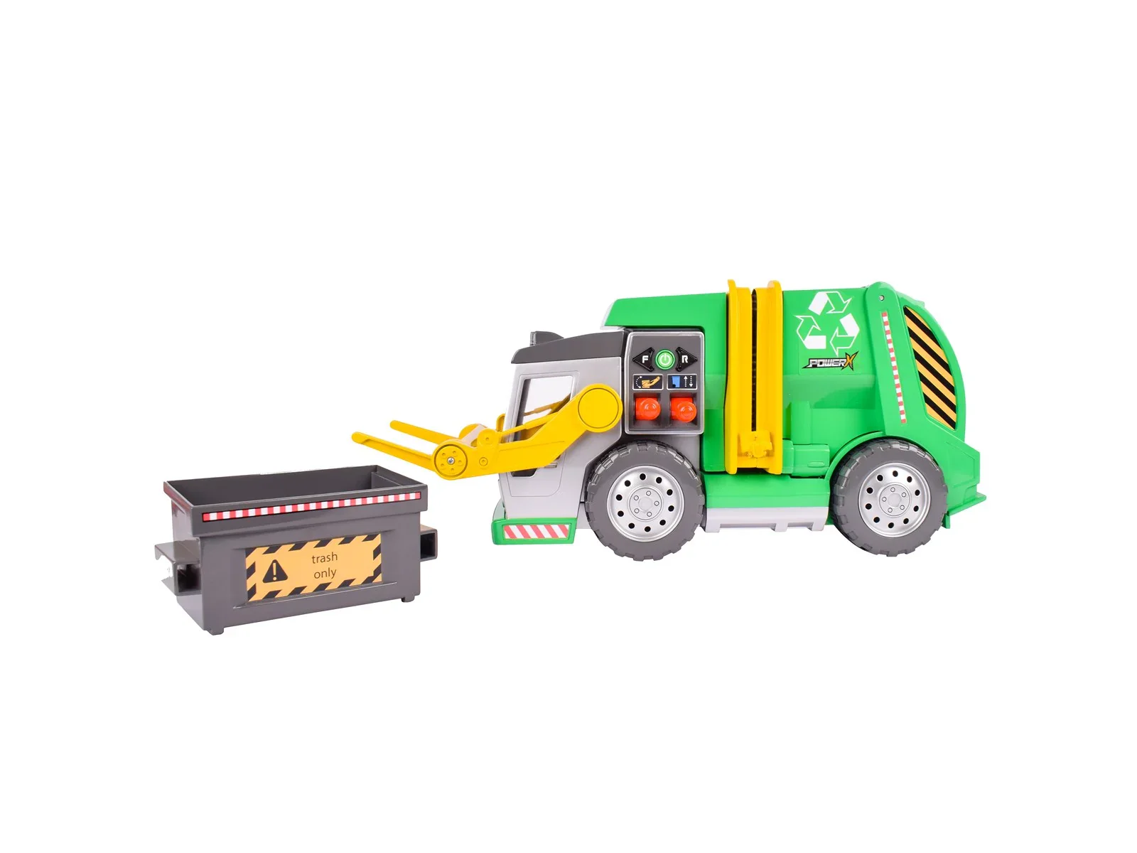 POWER X Lift'N'Dump Elektroninen Roska-auto Valoilla ja Äänillä, 46 cm - Image 7