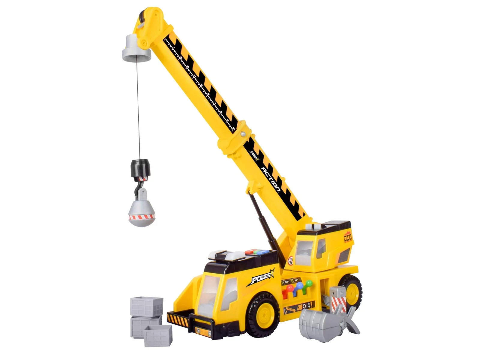 POWER X Lift'N'Move Elektroninen Nosturiauto Valoilla ja Äänillä 48 cm