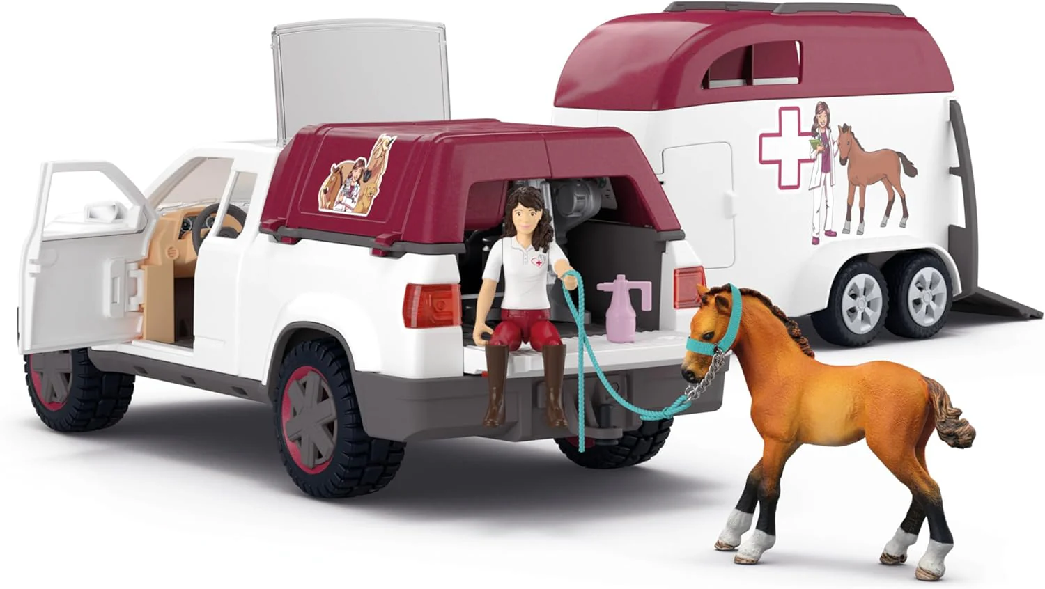 Schleich 42704 Eläinlääkärin Auto ja Traileri - Image 6