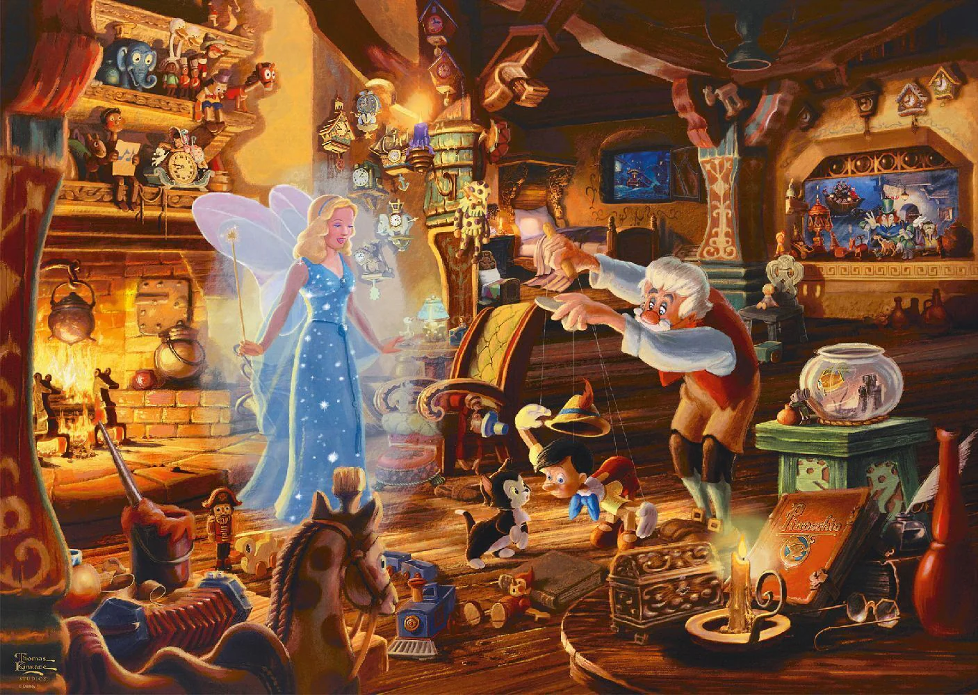 Schmidt Thomas Kinkade 1000 Palan Palapeli Geppetto's Pinocchio - Image 2