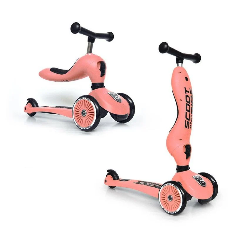 Scoot & Ride Potkulauta/Potkupyörä Highwaykick 1 Peach
