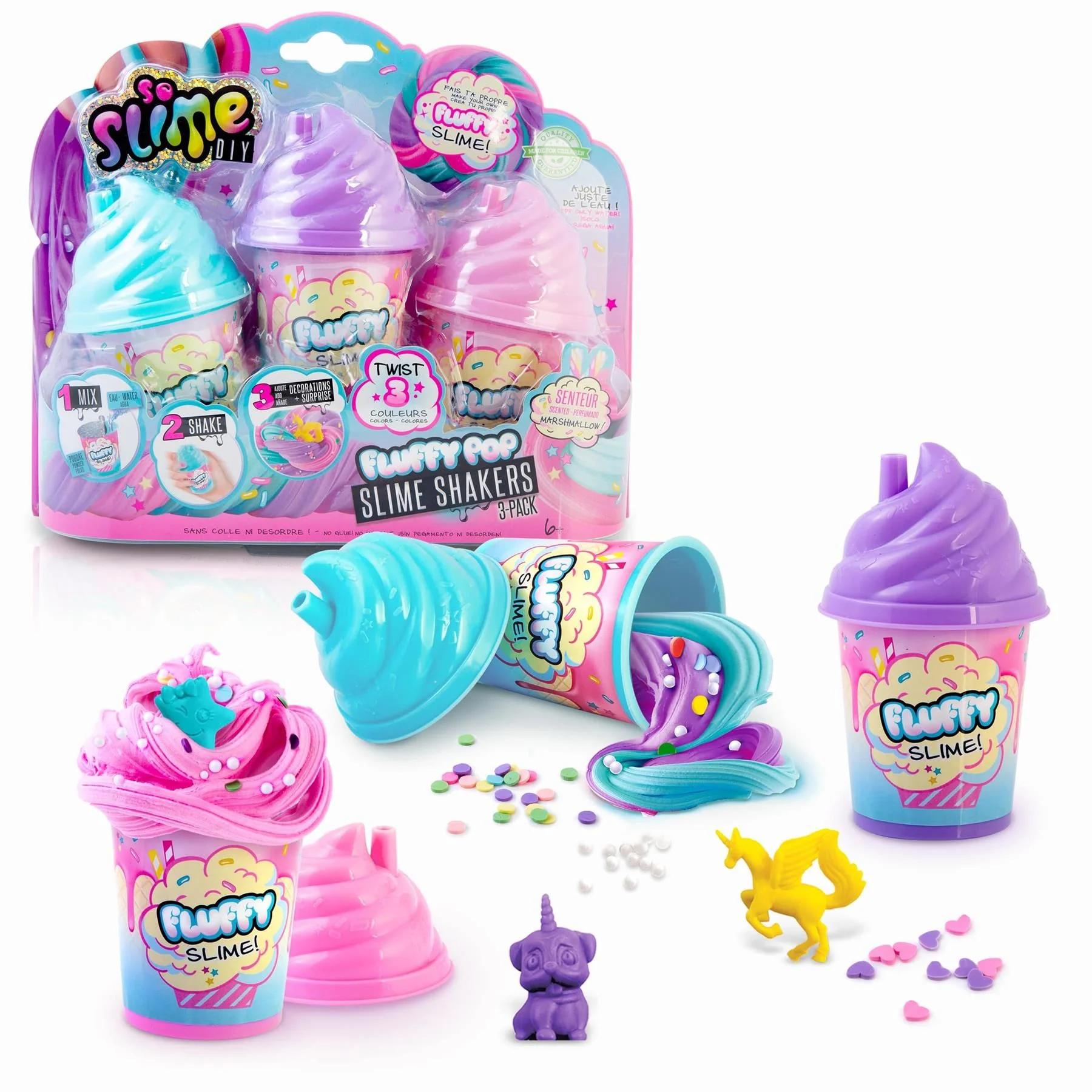 So Slime Slime Shaker Fluffy Tee Lima 3 Pack