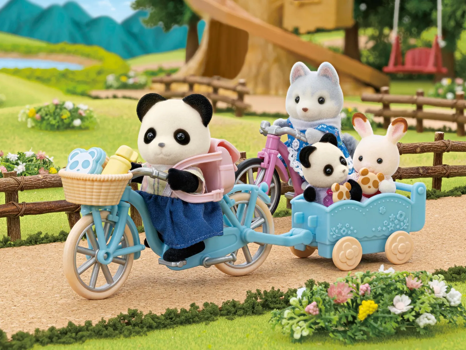 Sylvanian Families Pandatyttö Pyörä ja Rullaluistinsetti - Image 2
