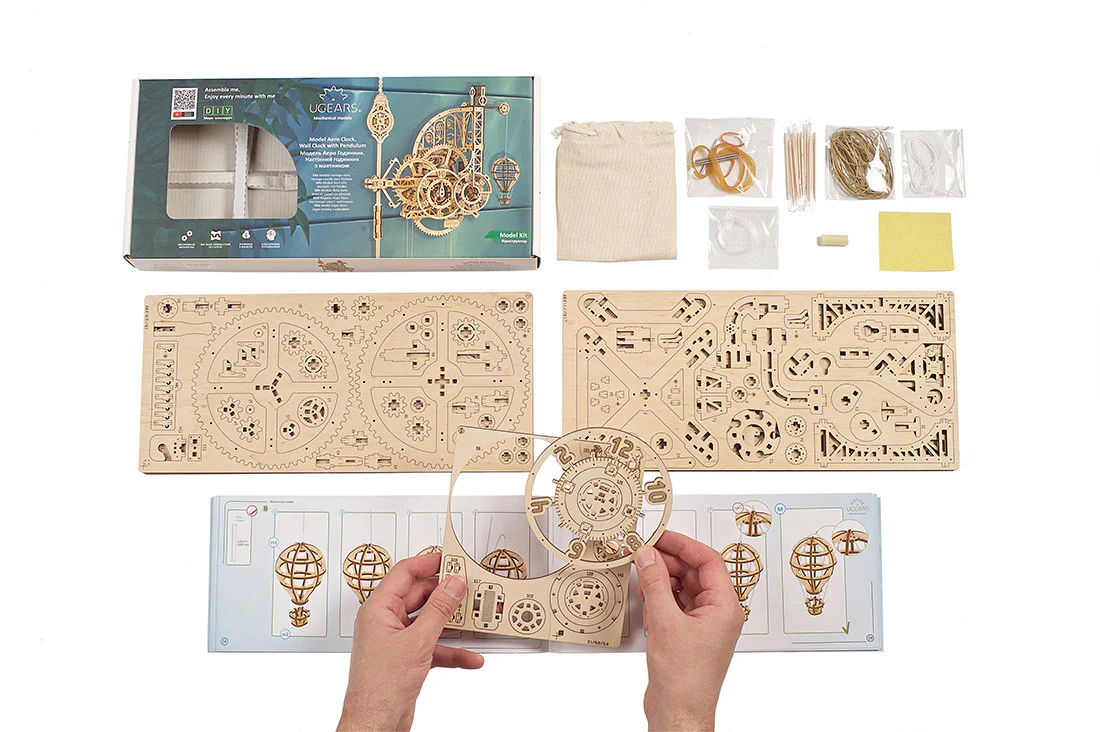 Ugears Model Aero Clock, Wall Clock With Pendulum - Image 3