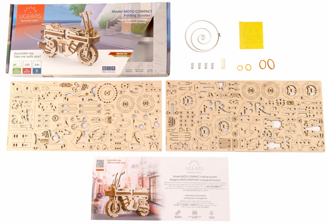 Ugears Model Moto Compact Folding Scooter - Image 4